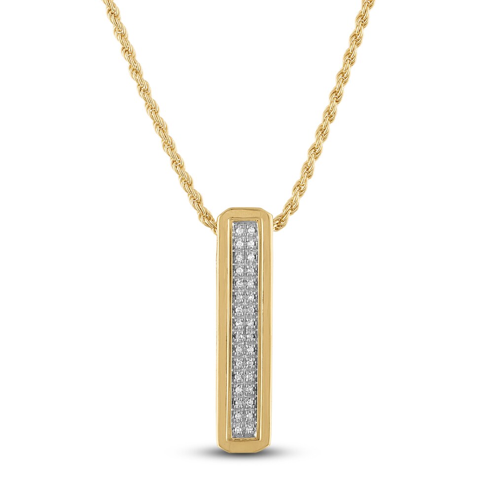 1933 by Esquire Diamond Pendant Necklace 1/8 ct tw Round 14K Yellow Gold/Sterling Silver 3VrQwtiH