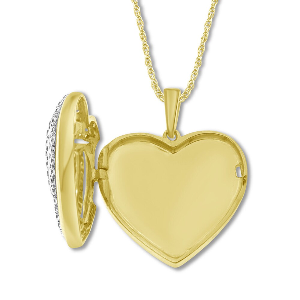 Diamond Heart Locket 1/3 ct tw Round-cut 10K Yellow Gold 3eM0kXU5