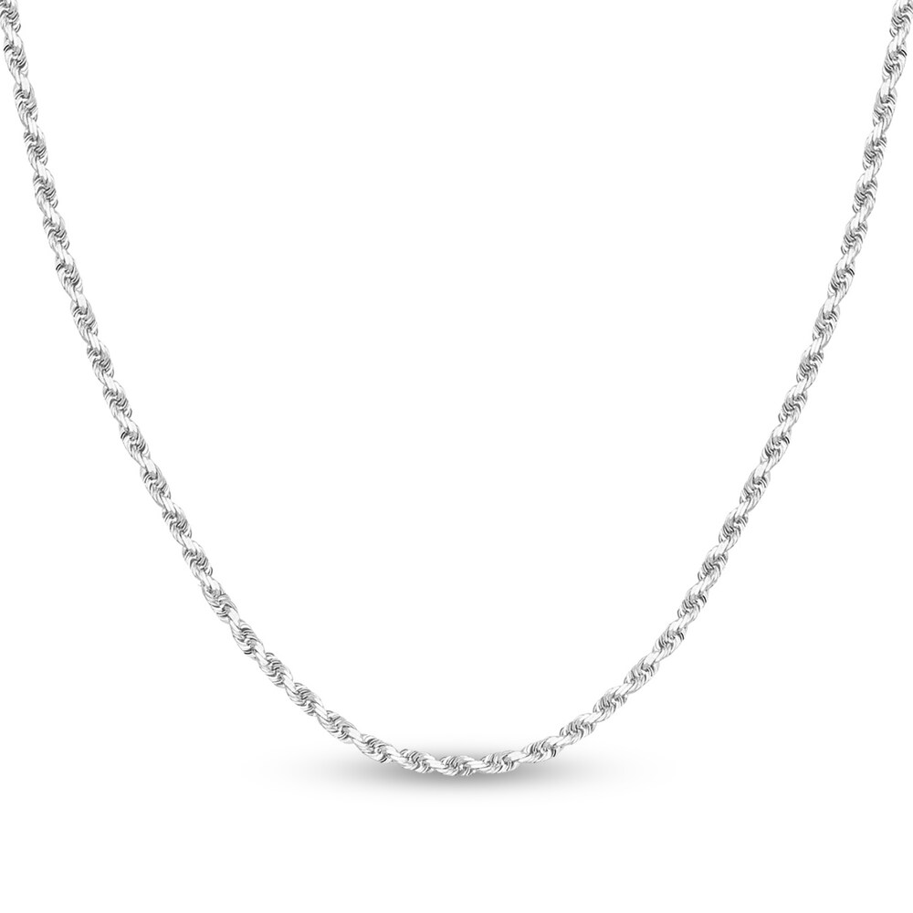 Diamond-Cut Rope Chain Necklace 14K White Gold 22" 3vwl5qip