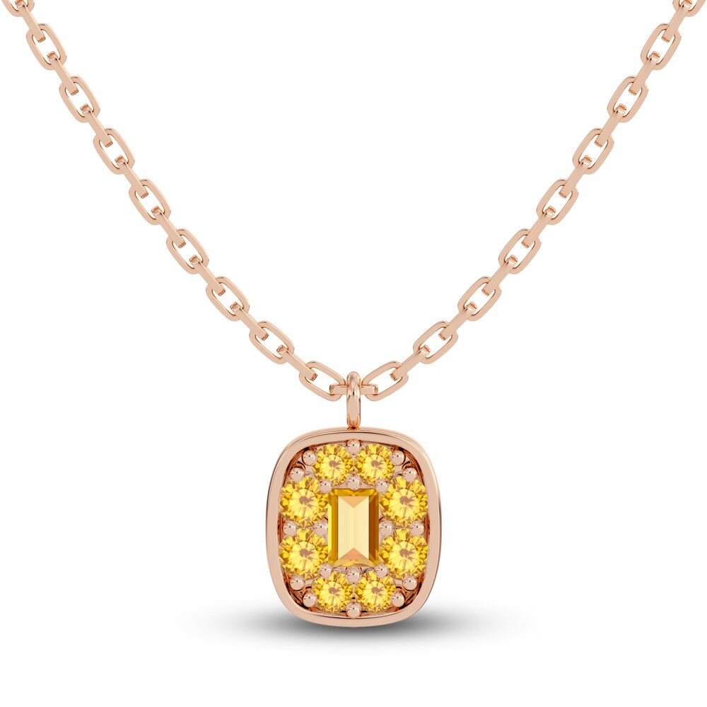 Juliette Maison Natural Citrine Pendant Necklace 10K Rose Gold 40sNcbc1 [40sNcbc1]