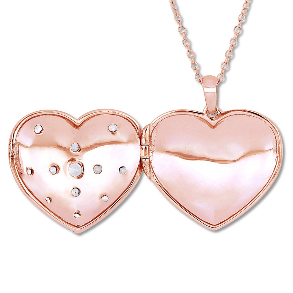 Heart Locket White Topaz Sterling Silver 18K Gold-Plated 45VflhWu