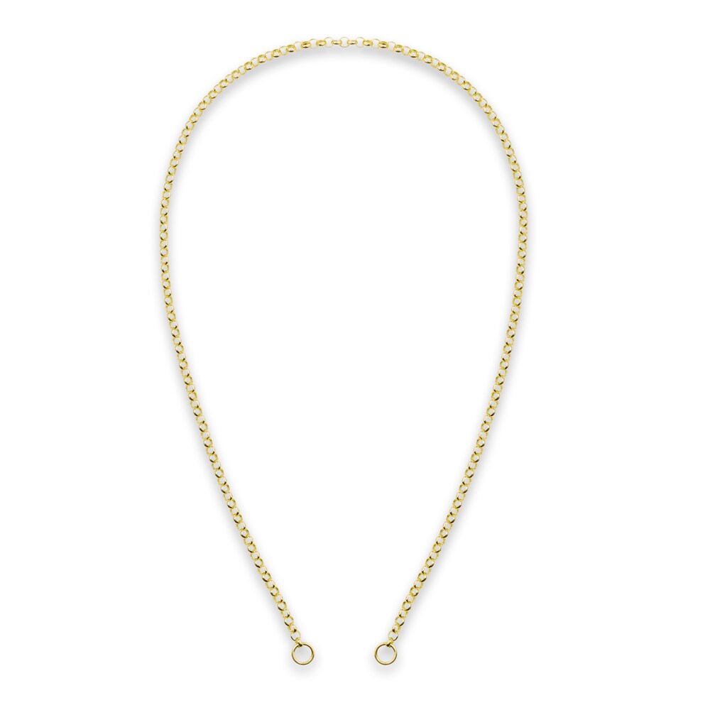 Hollow Rolo Chain Necklace 14K Yellow Gold 4BFa2Uul