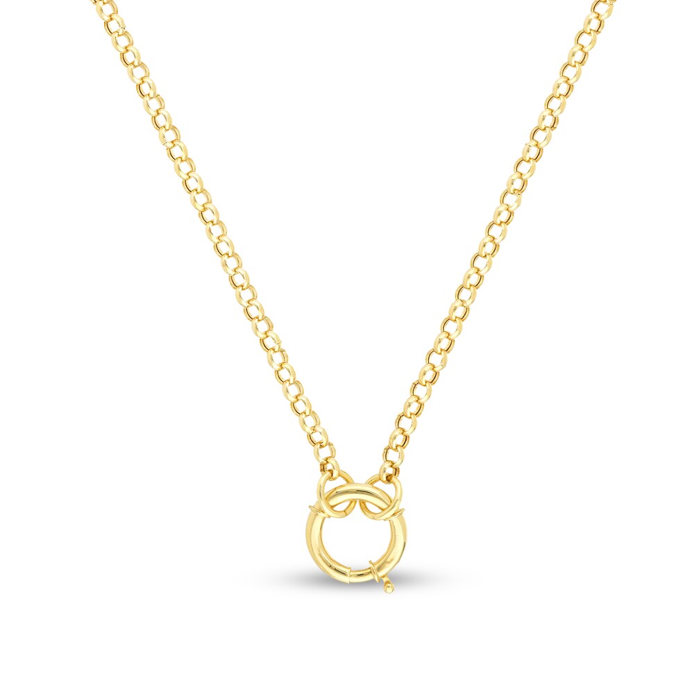 Hollow Rolo Chain Necklace 14K Yellow Gold 4BFa2Uul