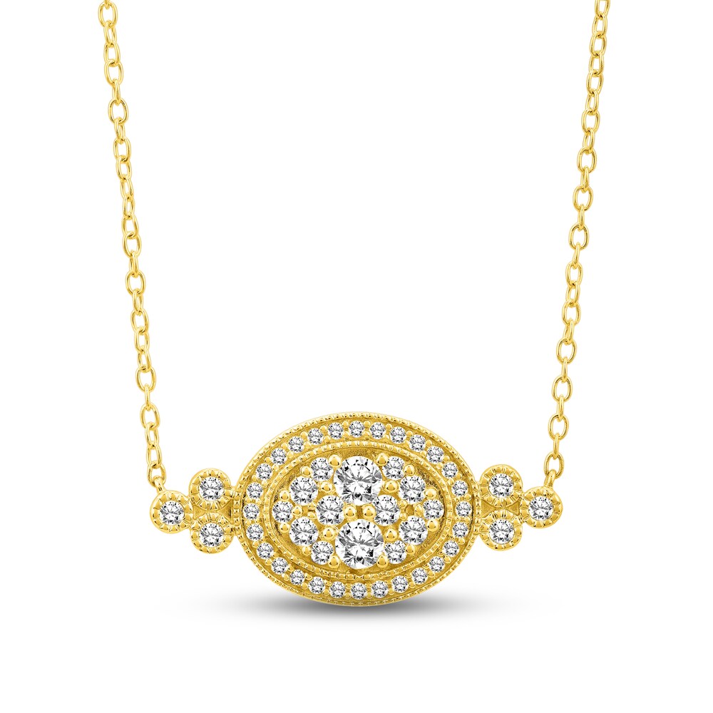 Diamond Pendant Necklace 5/8 ct tw Round 14K Yellow Gold 4GAukXKG