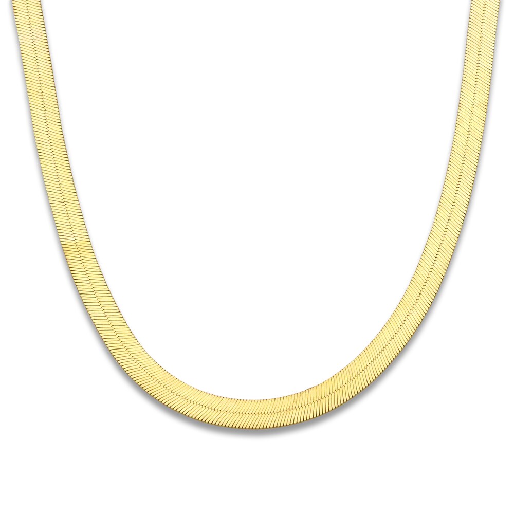 Flexible Herringbone Necklace 10K Yellow Gold 20" 3.5mm 4GpyymZb