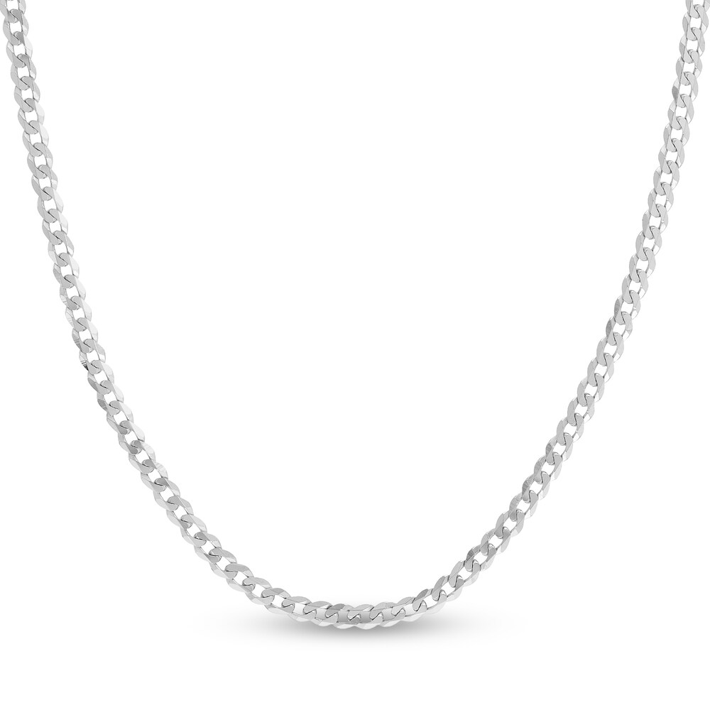 Light Cuban Link Necklace 14K White Gold 30" 4I9ETGwN