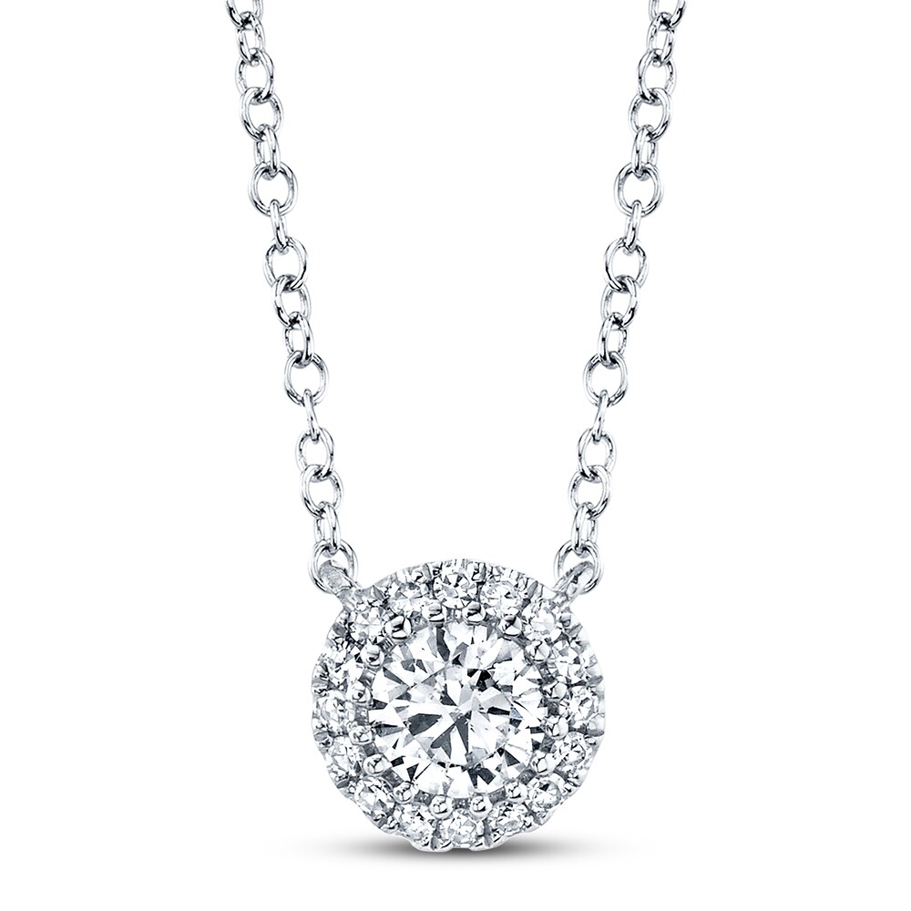 Shy Creation Diamond Necklace 1/4 ct tw 14K White Gold SC55005792 4NqkFBZZ