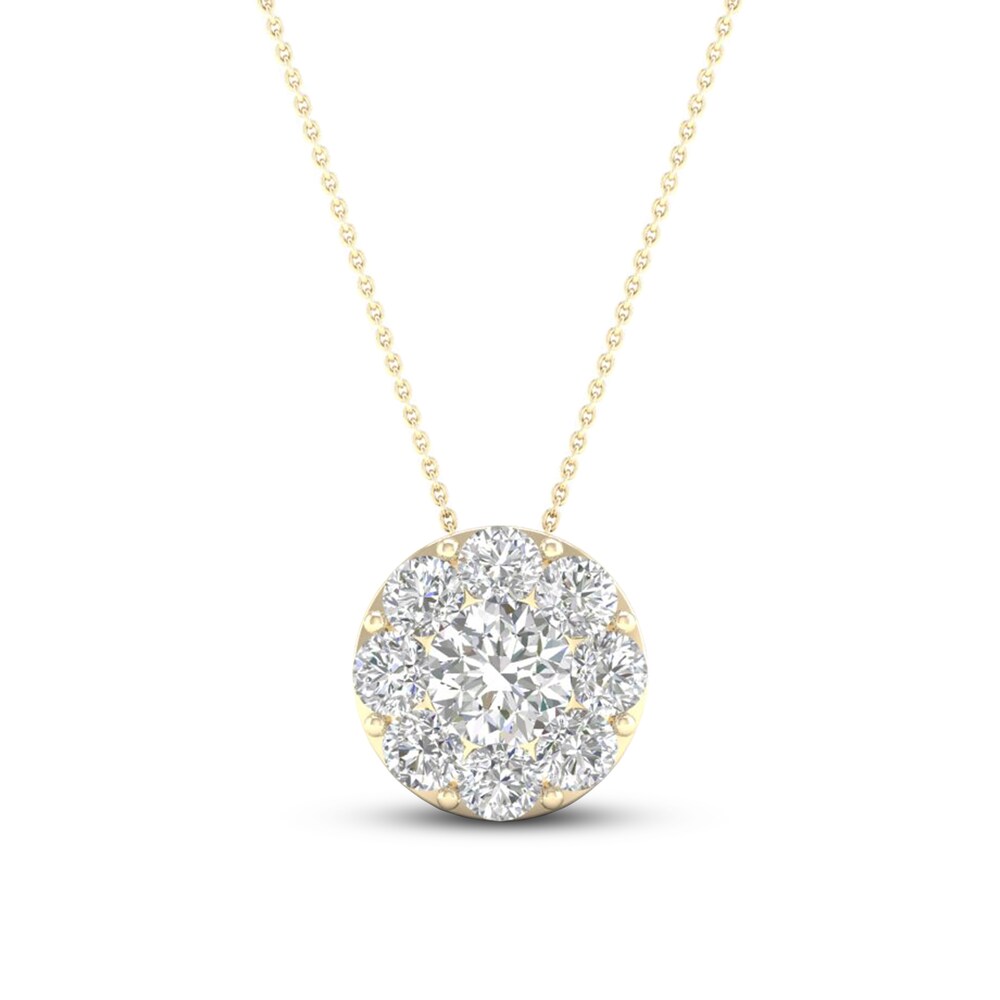 Diamond Necklace 1/4 ct tw Round 10K Yellow Gold 4PyTYfEm