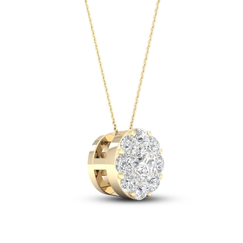 Diamond Necklace 1/4 ct tw Round 10K Yellow Gold 4PyTYfEm