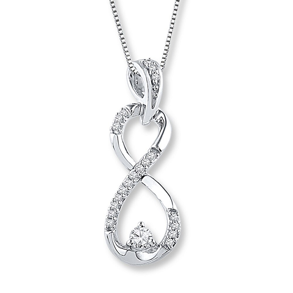 Diamond Necklace 1/5 ct tw Round-cut Sterling Silver 4QeN2WHh