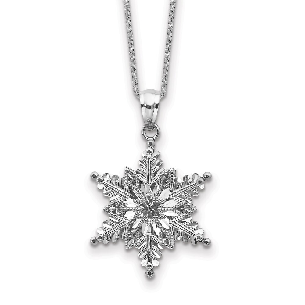 Snowflake Necklace 14K White Gold 18" 4ZCurrc7