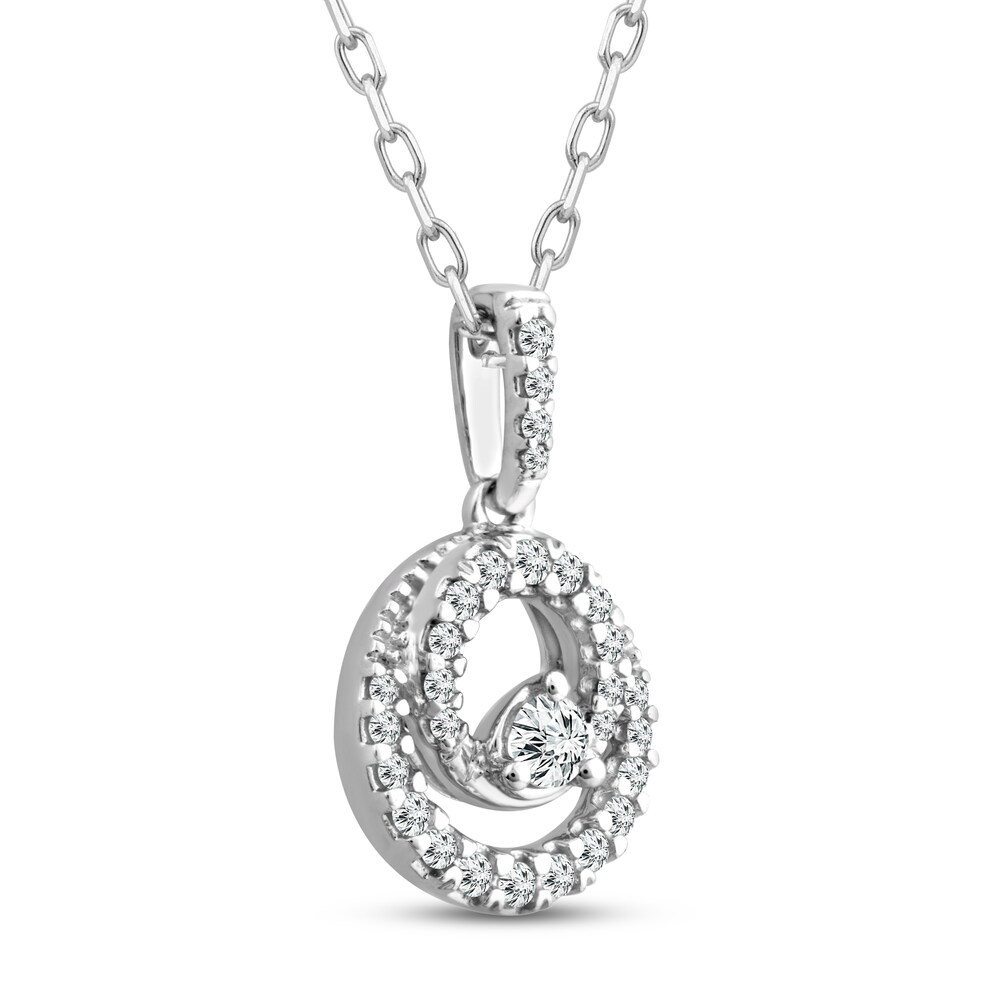 Diamond Necklace 1/6 ct tw Round 10K White Gold 4jXXHXVQ