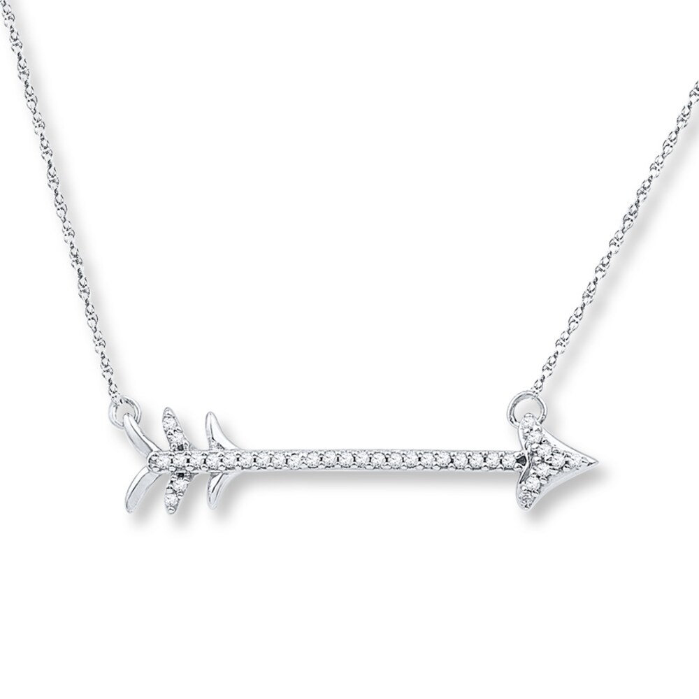 Arrow Necklace 1/10 ct tw Diamonds 10K White Gold 4jhuj69V