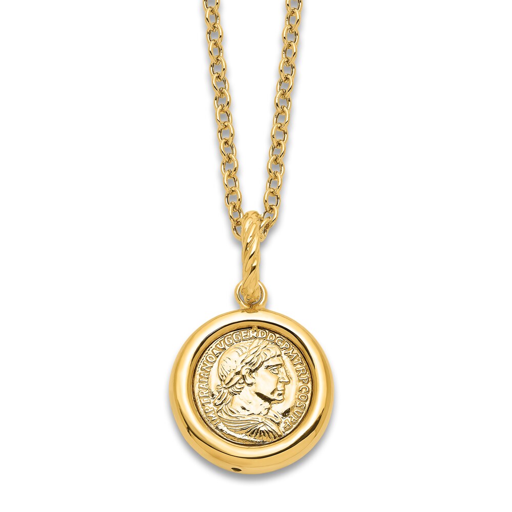 Roman Coin Necklace 14K Yellow Gold 4nnVH0kt