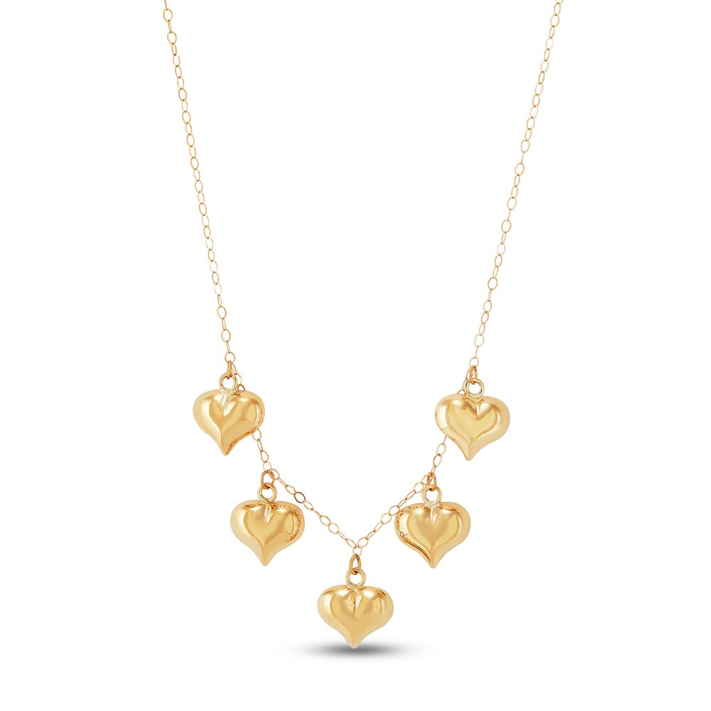 5 Dangle Heart Necklace 10K Yellow Gold 4oaGq00p