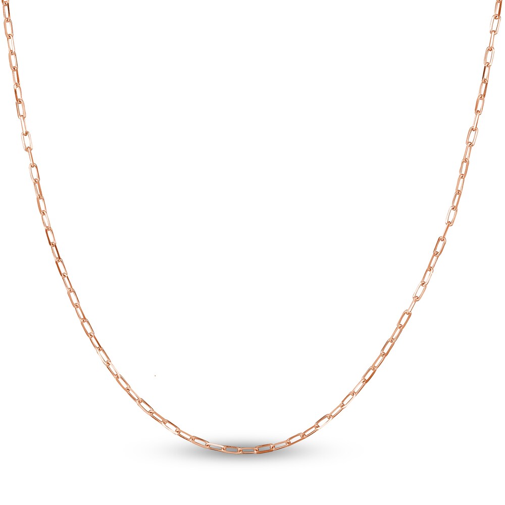 Paper Clip Chain Necklace 14K Rose Gold 18" 4scLPDfS