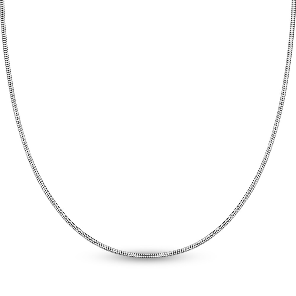 Snake Chain Necklace 14K White Gold 20" 50L97b7R