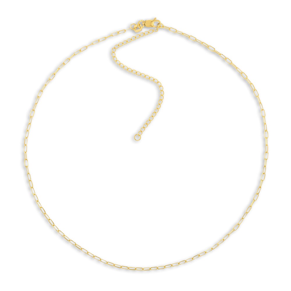 Diamond-Cut Forzatina Chain Choker 14K Yellow Gold 13\" Adj. 522f39in