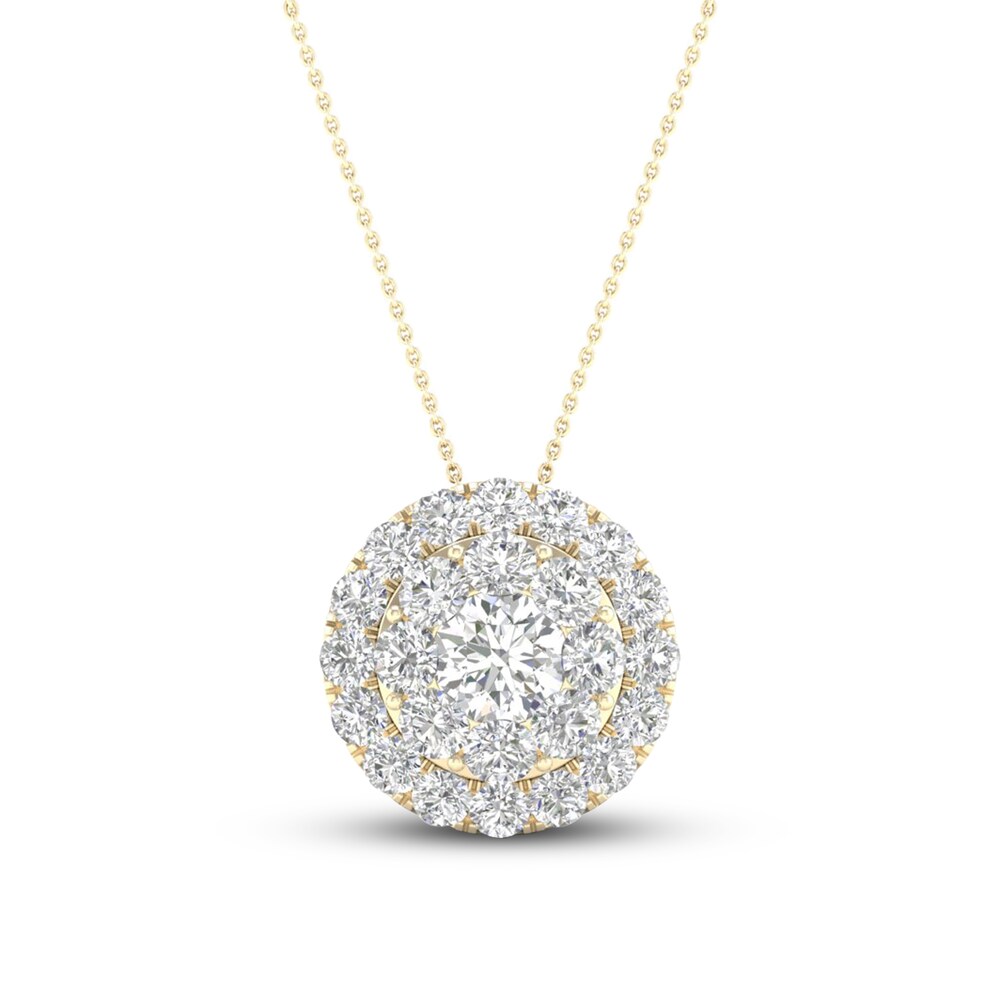 Diamond Necklace 1/2 ct tw Round 10K Yellow Gold 5AGCNuWT