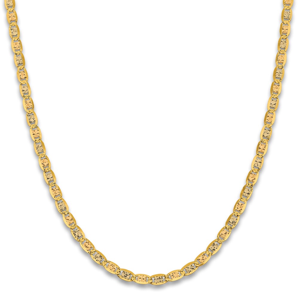 Men\'s Valentino Chain Necklace 14K Two-Tone Gold 22\" 5DDQwn82