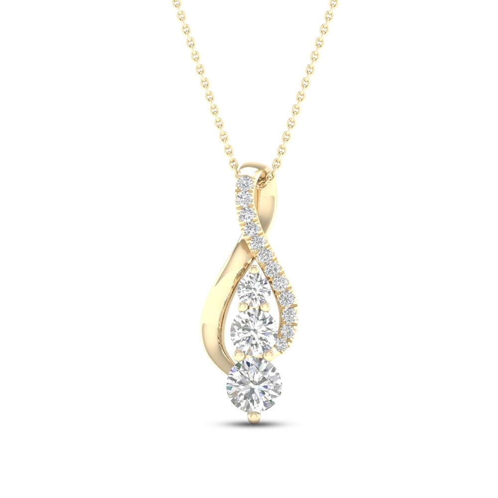 Diamond Necklace 1/2 ct tw Round 10K Yellow Gold 5Df9ReNE