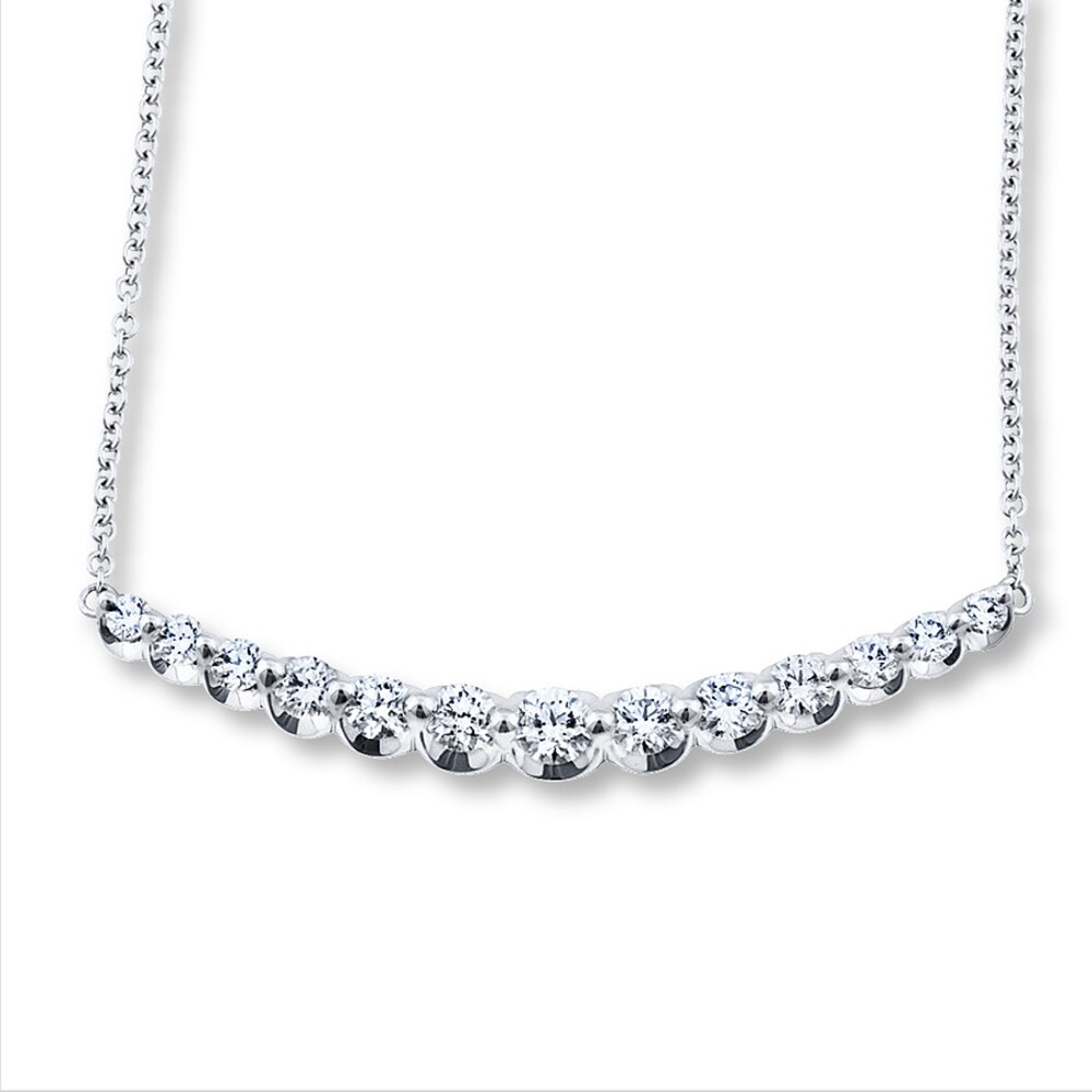 Diamond Necklace 1-3/8 ct tw 18K White Gold 5G7KKJKU