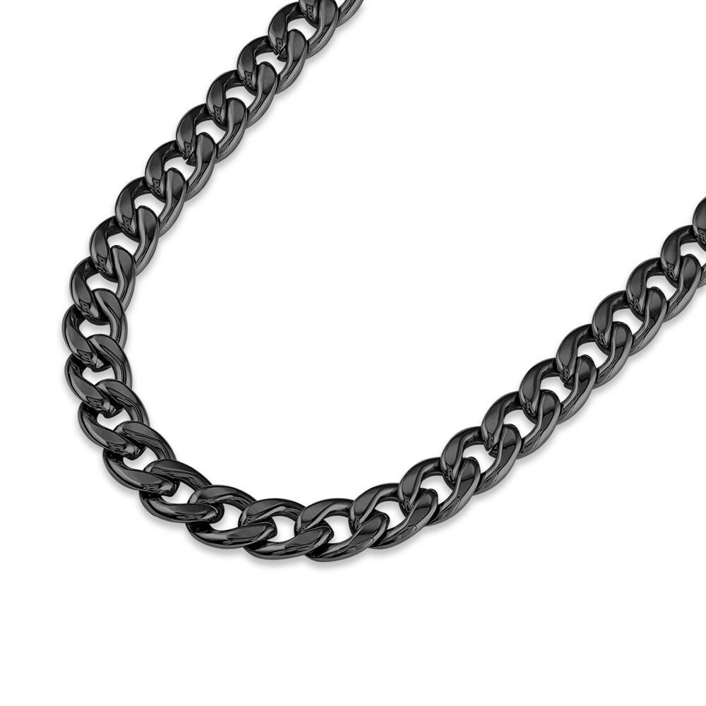 Curb Chain Necklace Black Ion-Plated Stainless Steel 5HqGQLry