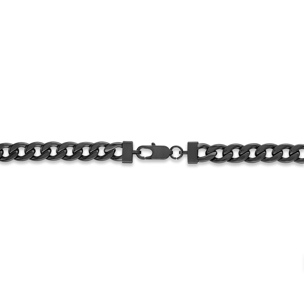 Curb Chain Necklace Black Ion-Plated Stainless Steel 5HqGQLry