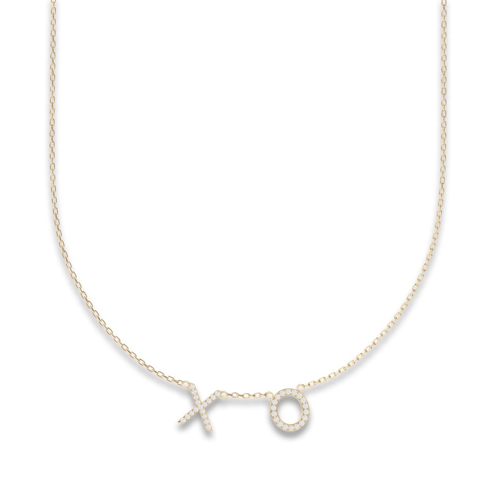 Juliette Maison Diamond Station Name Necklace 1/4 ct tw Round 10K Yellow Gold 5Rv9eECv