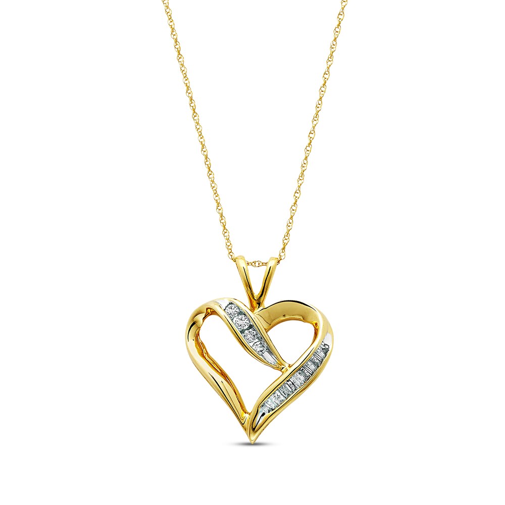 Diamond Heart Necklace 1/4 carat tw 10K Yellow Gold 5SPVsfVm