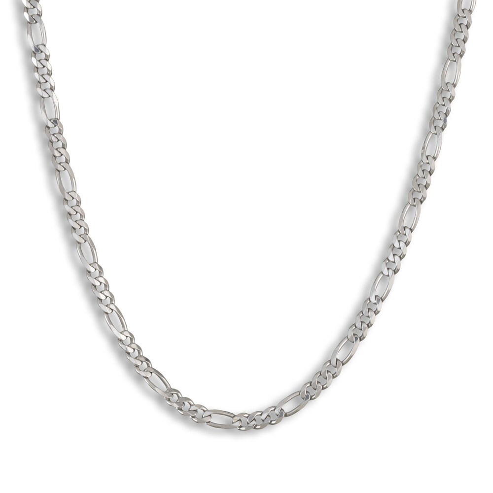 Figaro Chain Necklace 14K White Gold 22\" 5.35mm 5ax4iZiv