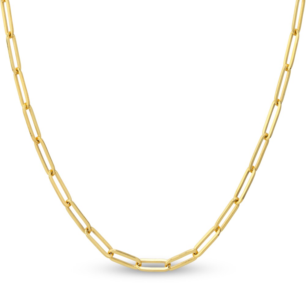 Paper Clip Chain Necklace 14K Yellow Gold 30" 5nX8e96S