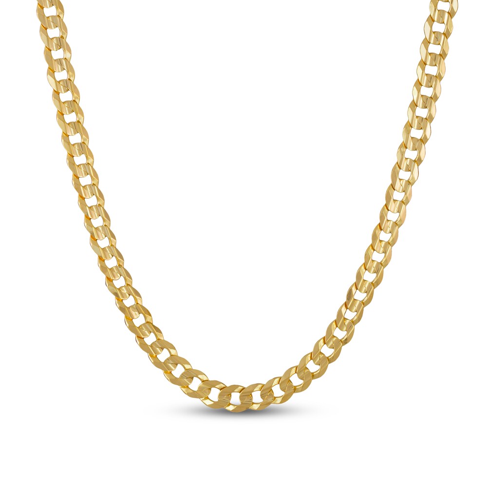 Flatwire Curb Link Necklace 10K Yellow Gold 5zrTNslb