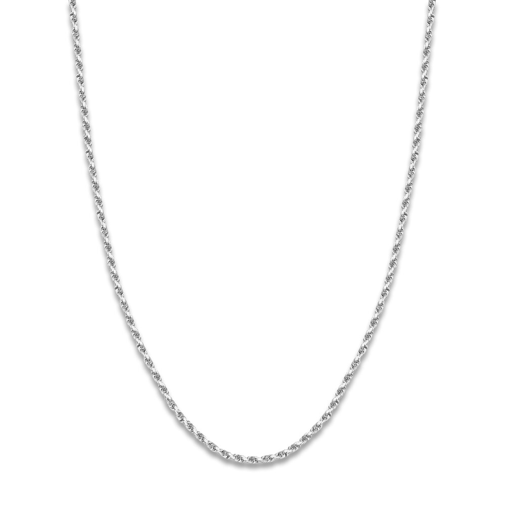 22" Textured Rope Chain 14K White Gold Appx. 3mm 608hIRSe