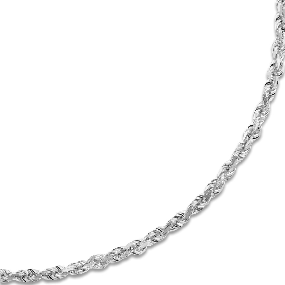 22\" Textured Rope Chain 14K White Gold Appx. 3mm 608hIRSe