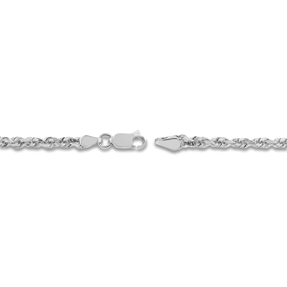 22\" Textured Rope Chain 14K White Gold Appx. 3mm 608hIRSe