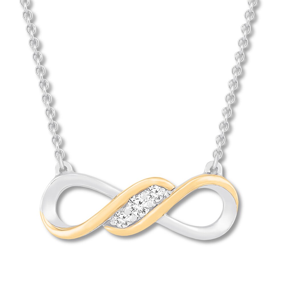 Diamond Infinity Necklace 1/10 ct tw Sterling Silver/10K Gold 6EENhkCj