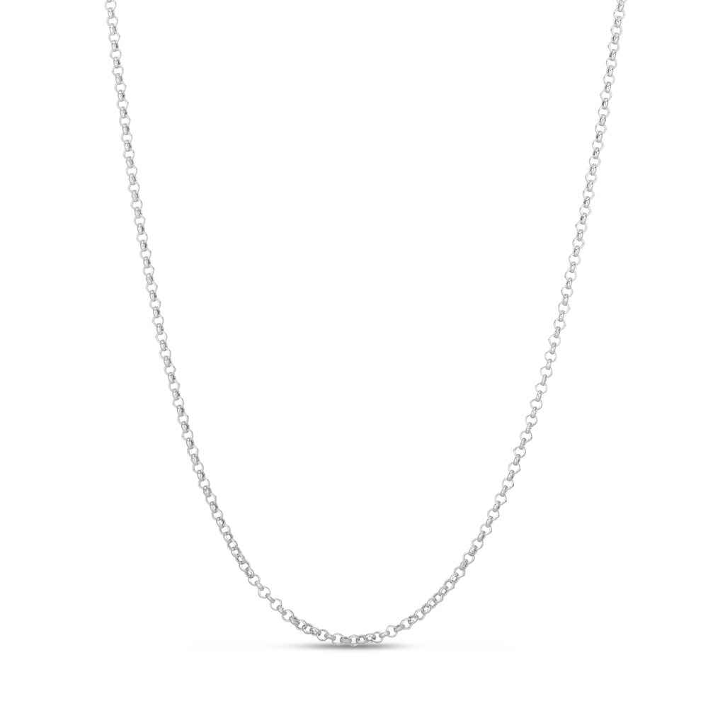 Rolo Chain Necklace 14K White Gold 16\" 6IiuLMPi