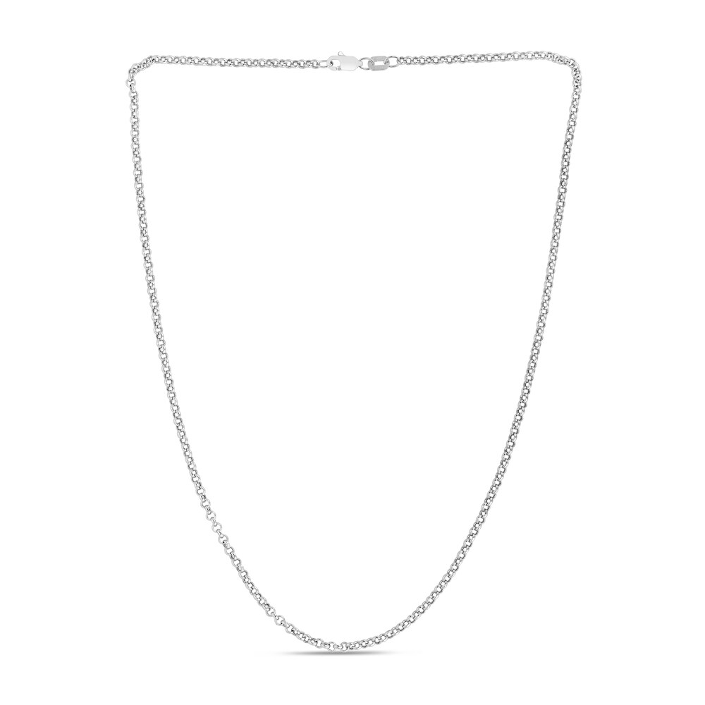Rolo Chain Necklace 14K White Gold 16\" 6IiuLMPi