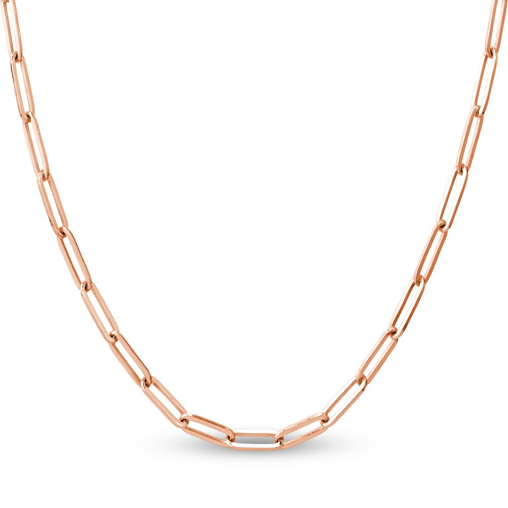 Paper Clip Chain Necklace 14K Rose Gold 16" 6K7Wuic2