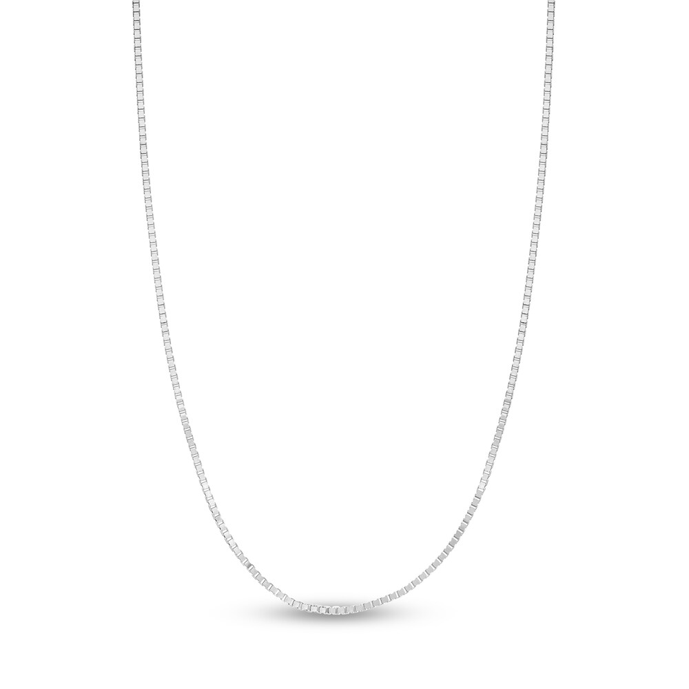 Box Chain Necklace 14K White Gold 22" Adjustable 6PwMp5e7