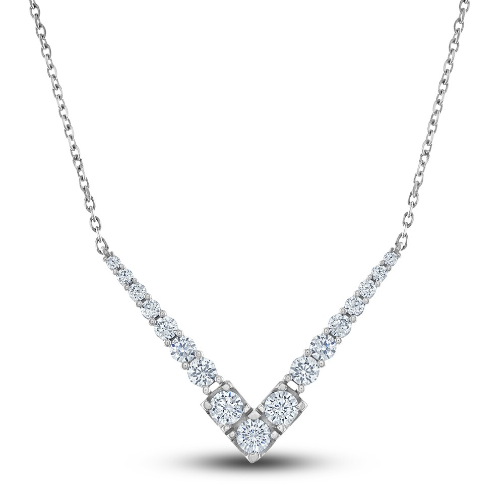 Vera Wang WISH Diamond Necklace 3/4 ct tw Round 10K White Gold 6XYhcpKK
