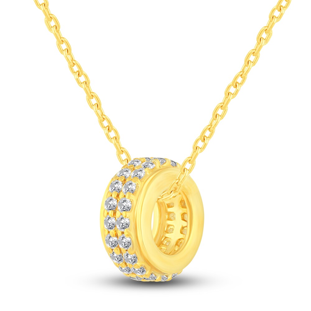 Diamond Pendant Necklace 1/4 ct tw Round 10K Yellow Gold 18\" 6Ywni6xr