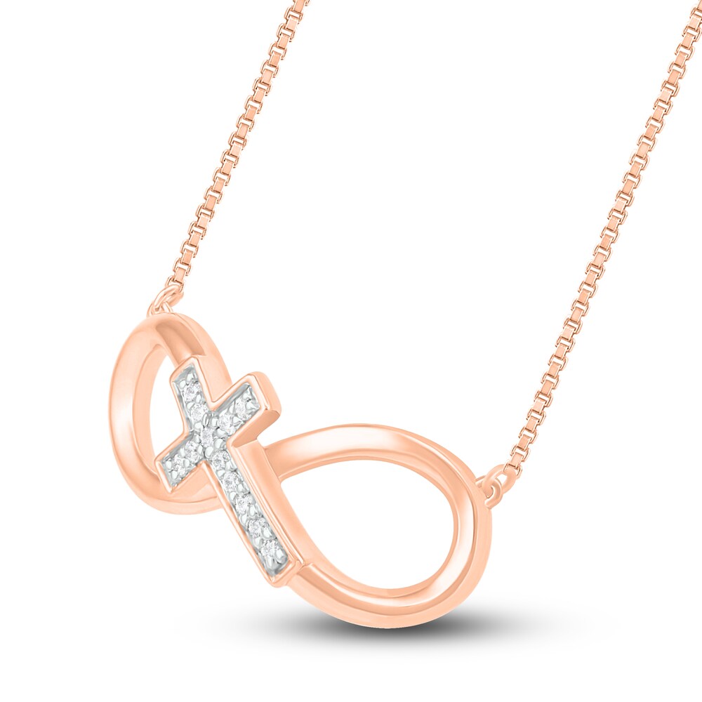 Diamond Infinity Necklace 1/20 ct tw Round 10K Rose Gold 6c079nxm