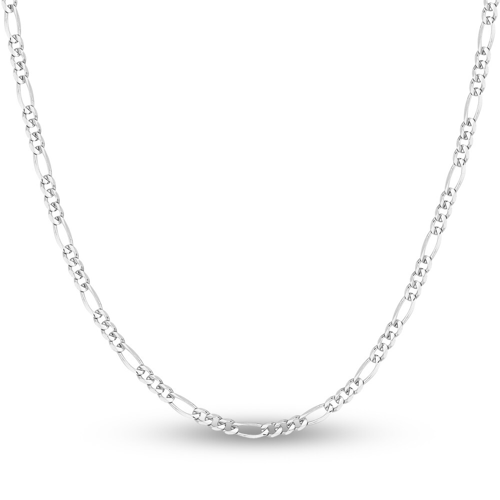 Figaro Chain Necklace 14K White Gold 18" 6eM3RnnK