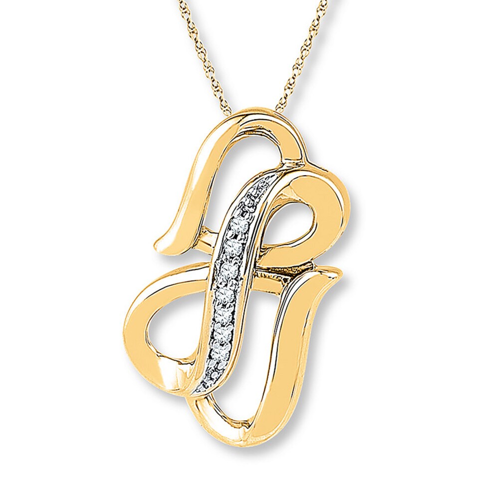Heart/Infinity Necklace Diamond Accents 10K Yellow Gold 6ht3MdCk