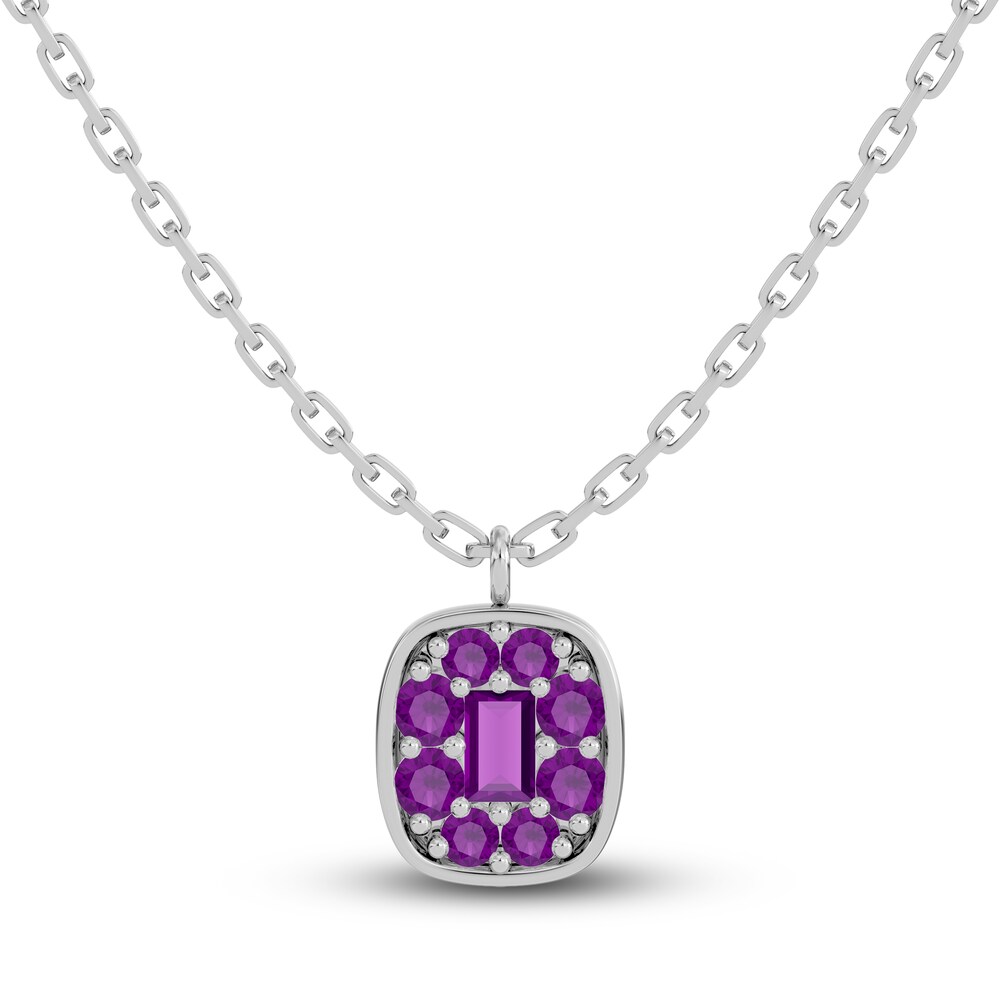 Juliette Maison Natural Amethyst Pendant Necklace 10K White Gold 6qijnzeY