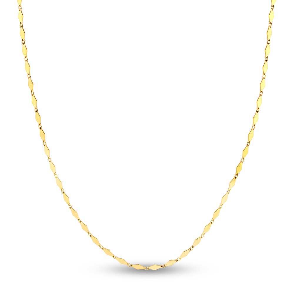 Mirror Link Chain Necklace 14K Yellow Gold 20" 6tLp1wfM