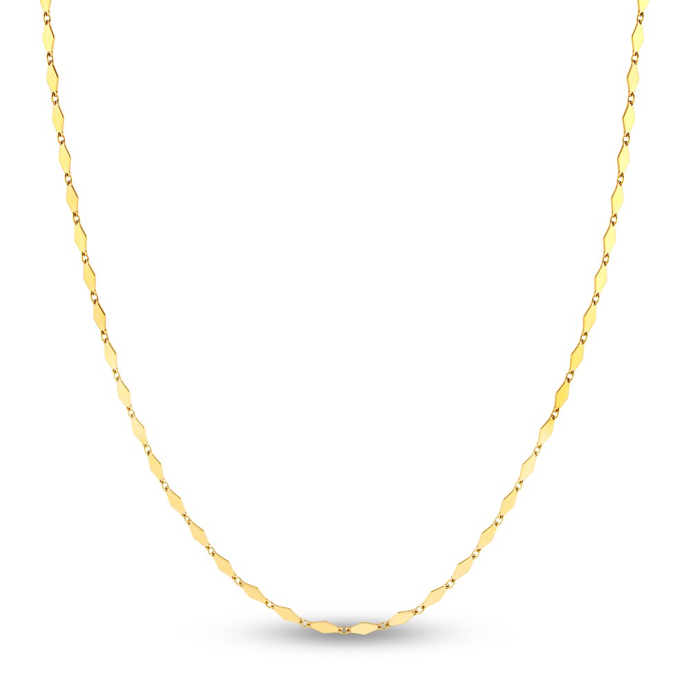 Mirror Link Chain Necklace 14K Yellow Gold 20\" 6tLp1wfM