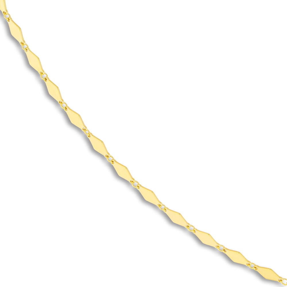 Mirror Link Chain Necklace 14K Yellow Gold 20\" 6tLp1wfM